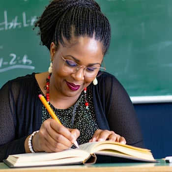 A teacher writing in a journal-1 A teacher writing in a journal-1