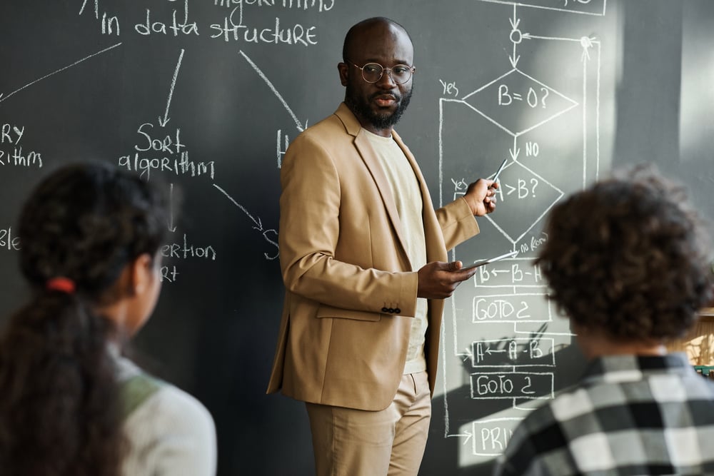 Teacher explaining formula Teacher explaining formula
