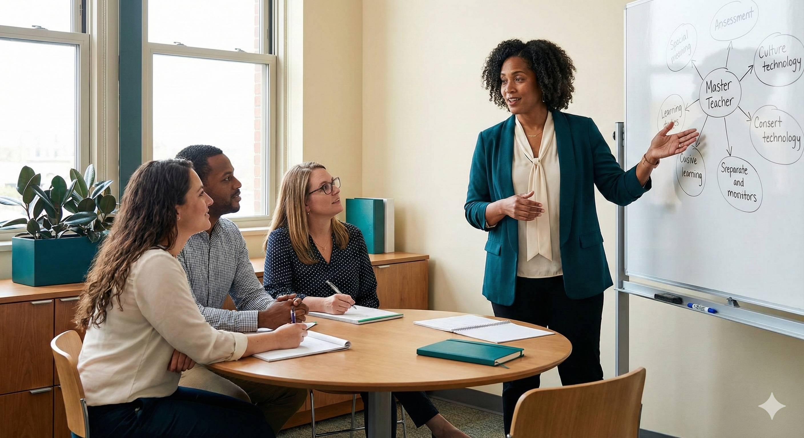 Master teacher leading a professional development session